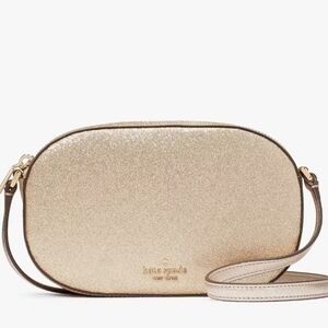 🔹️Kate Spade🔹️ GOLD glitter Glimmer Oval Camera Bag ✨️💛